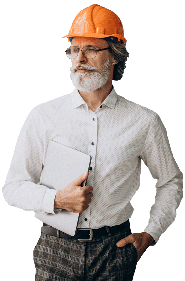 work man with inspection paper wrok